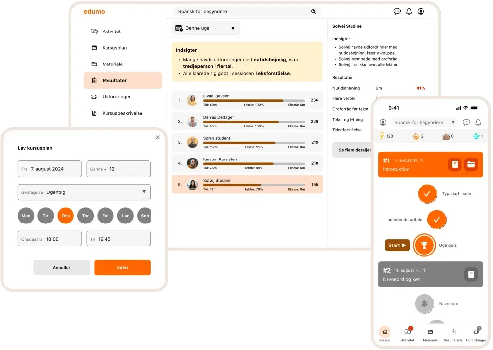 Screenshots of Edumo