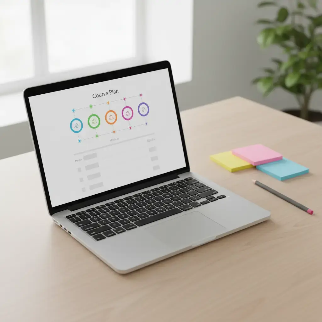 Edumo prototype showing a mobile-first course plan with bite-sized exercise packages for language learners